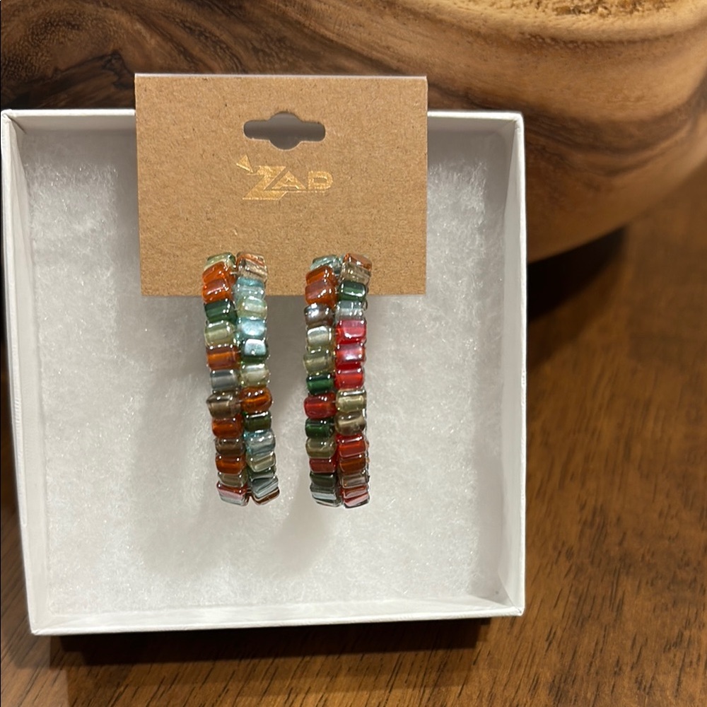 New Earrings multi color hoop